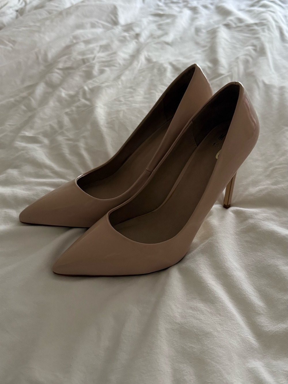 Mix No. 6 Nude Blush Patent Leather Pointed Toe Stiletto Heel Pumps